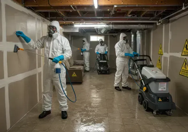 Basement Moisture Removal and Structural Drying process in Boothbay Harbor, ME